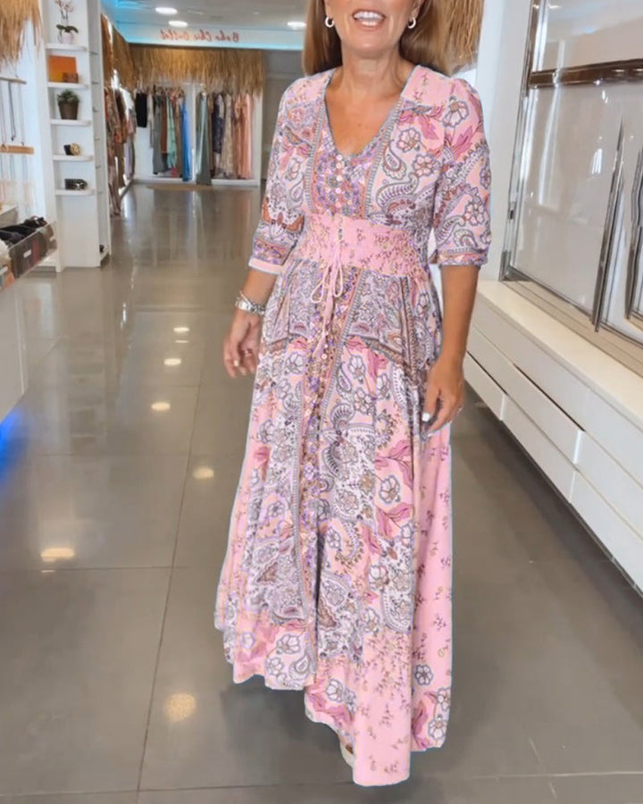 Ruth™ - Elegantes Ferien V-Ausschnitt Kleid