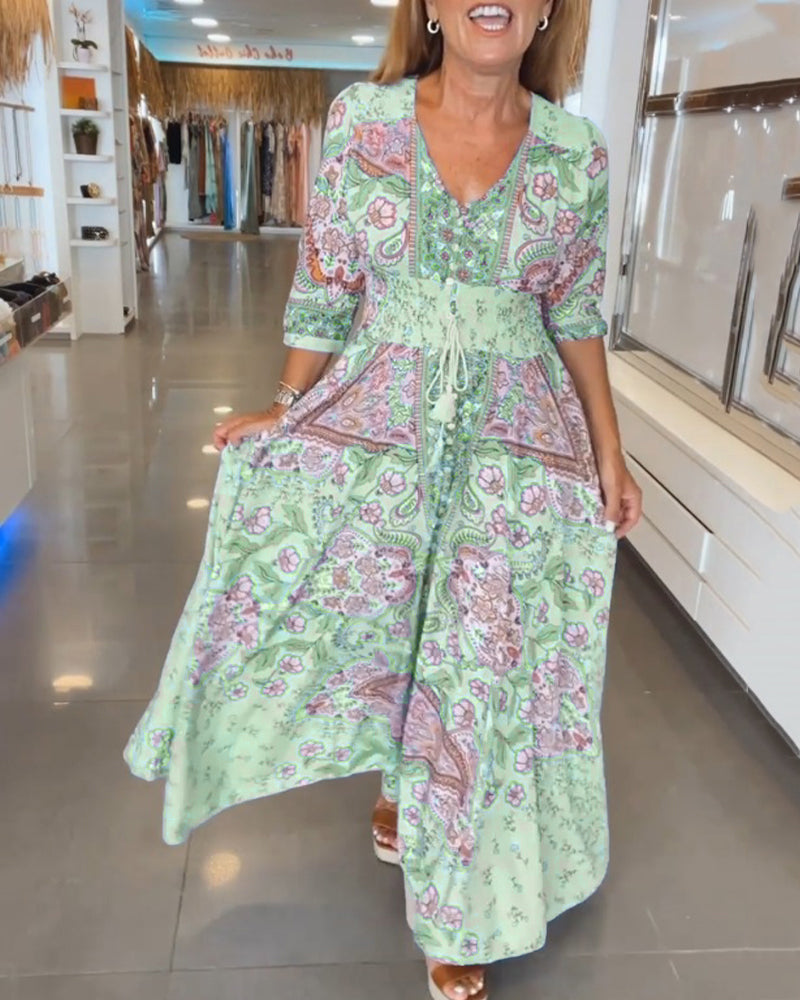 Ruth™ - Elegantes Ferien V-Ausschnitt Kleid