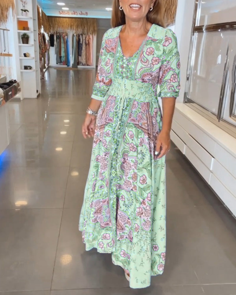 Ruth™ - Elegantes Ferien V-Ausschnitt Kleid