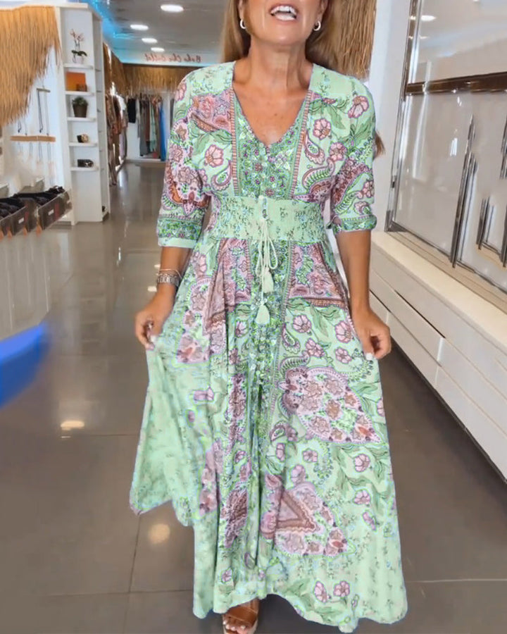 Ruth™ - Elegantes Ferien V-Ausschnitt Kleid