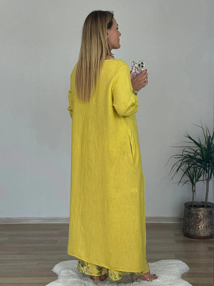 Regina™ – Elegantes Casual Baumwoll und Leinen-Set