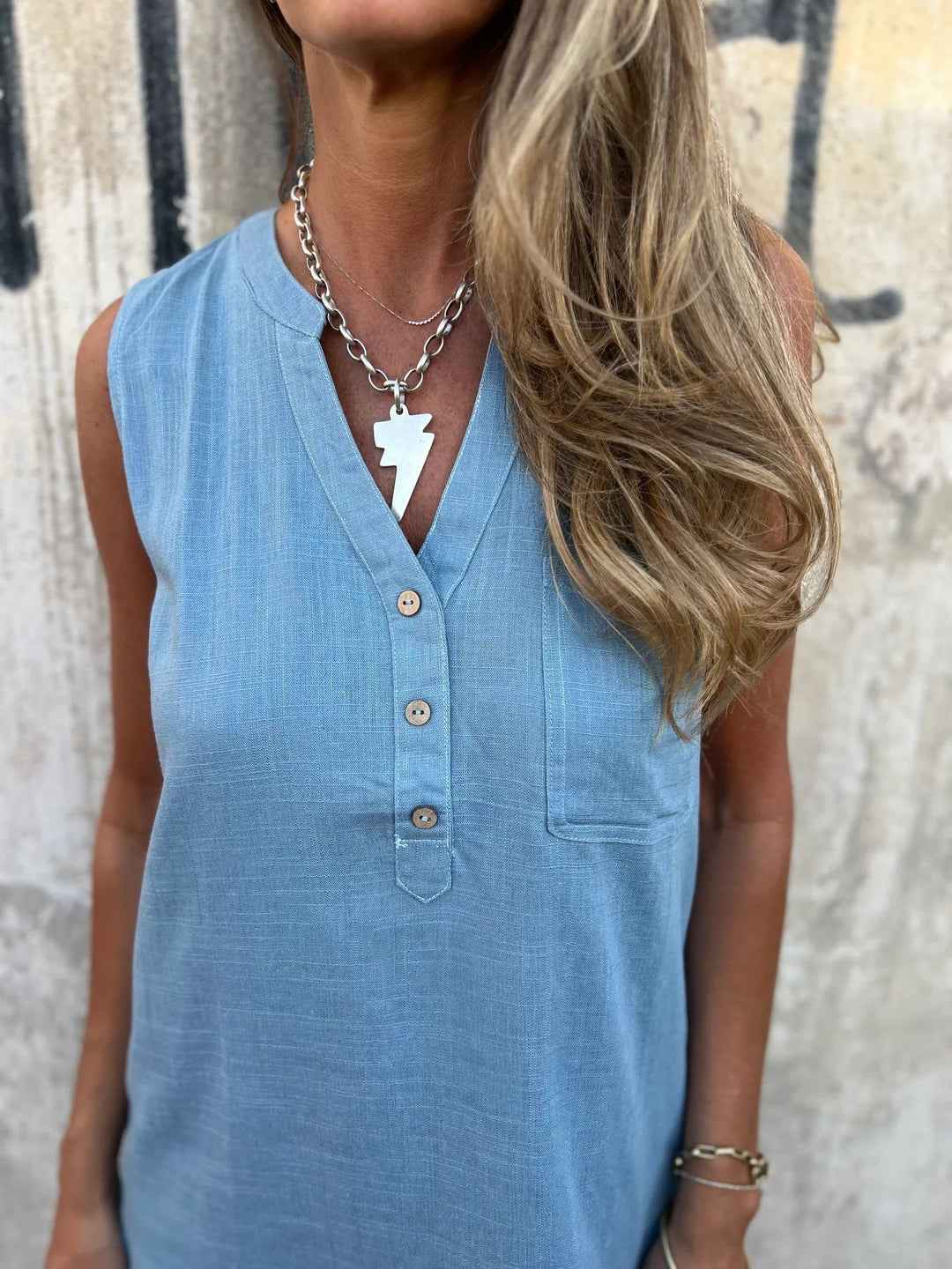 Macy™ - Bequemes Baumwoll- und Leinen-Sommerkleid