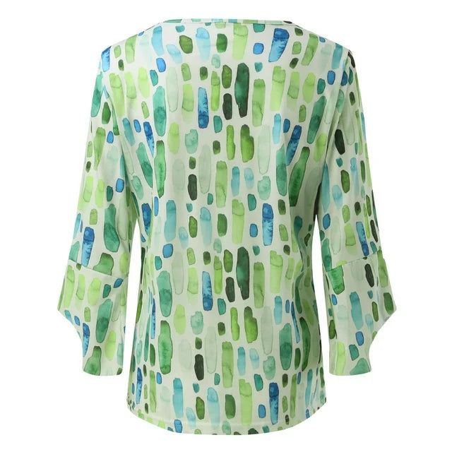 Julia™ - Geometrisch Bedruckte Lockere Bluse