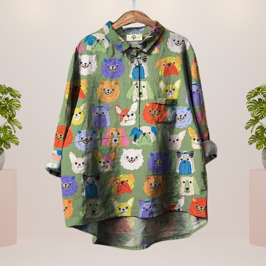 Freya™ - Trendy Modisches Print Kunst Shirt