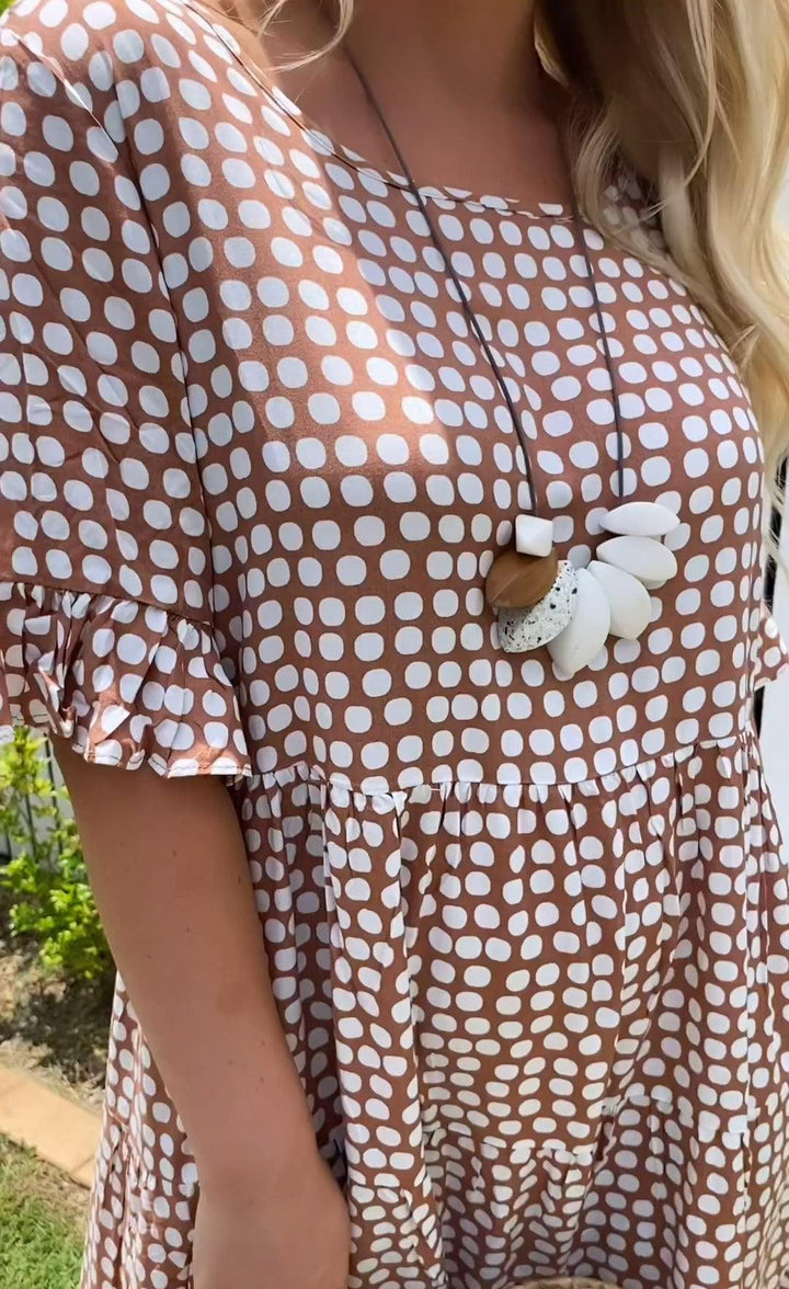 Michelle™ - Kurzarm-Midi-Kleid