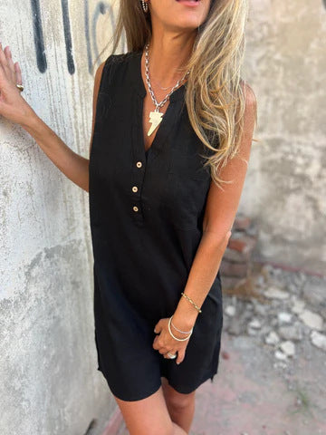 Macy™ - Bequemes Baumwoll- und Leinen-Sommerkleid