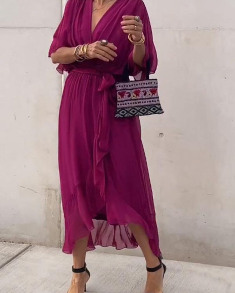 Cristi™ - Fließendes Überkreuzkleid