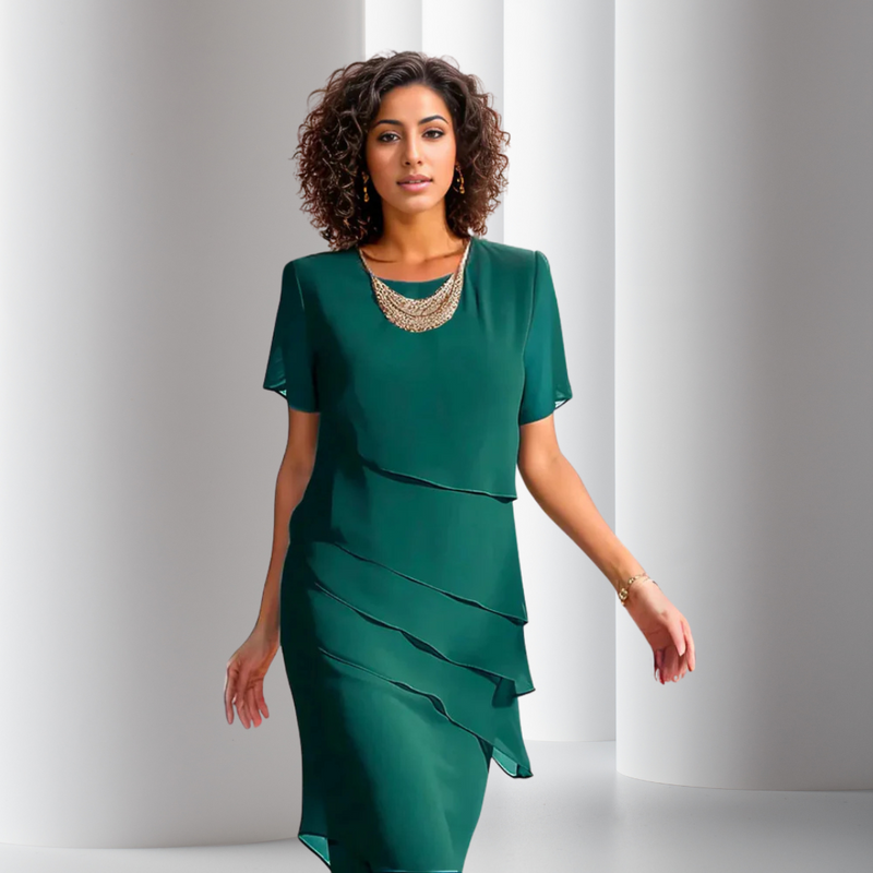 Elara™ - Geschichtetes Chiffonkleid