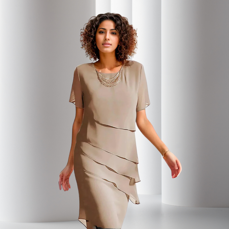 Elara™ - Geschichtetes Chiffonkleid