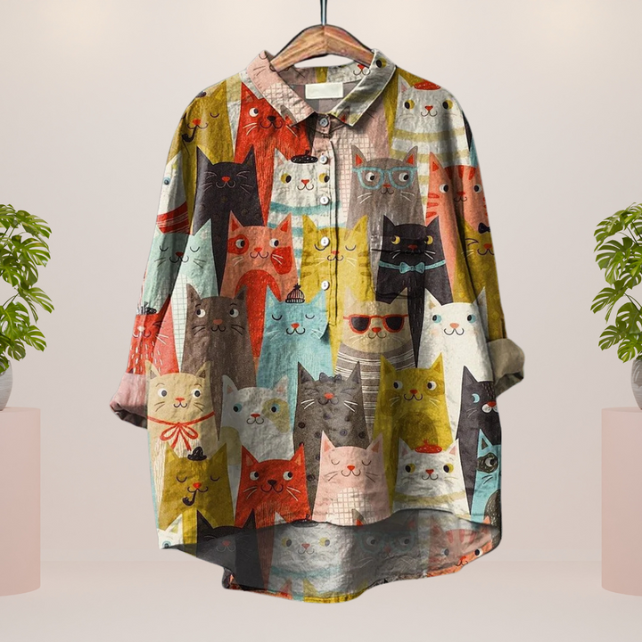 Freya™ - Trendy Modisches Print Kunst Shirt