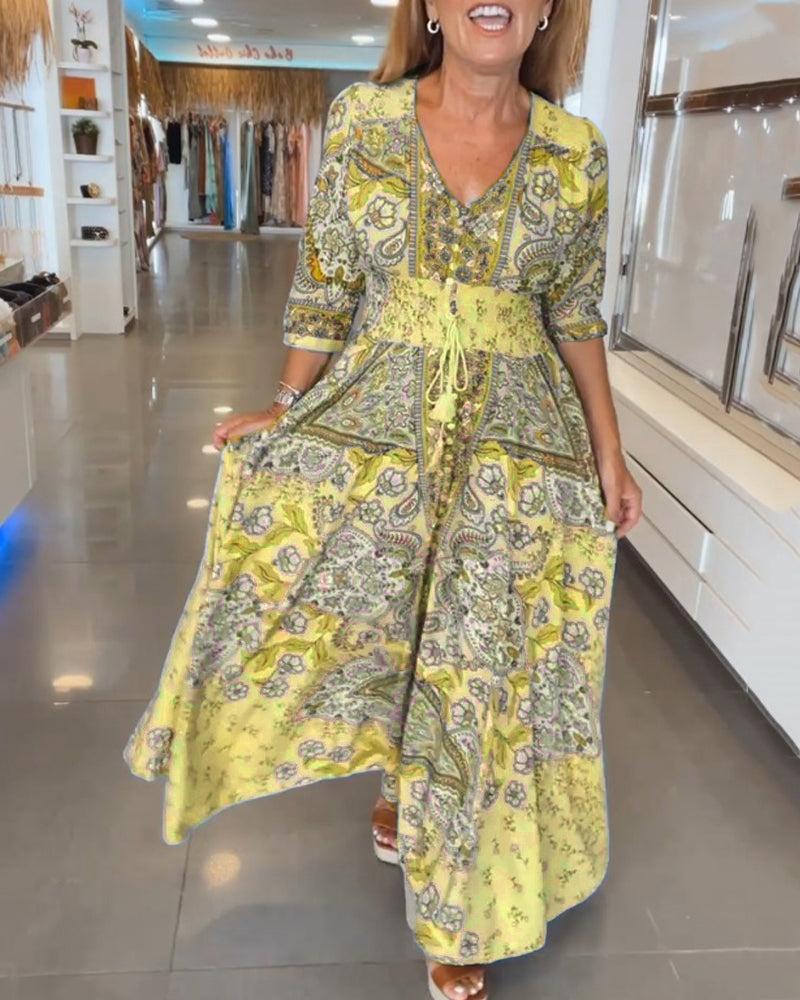 Ruth™ - Elegantes Ferien V-Ausschnitt Kleid