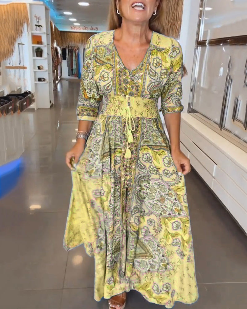 Ruth™ - Elegantes Ferien V-Ausschnitt Kleid