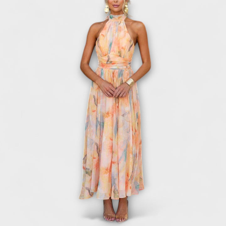 Dana™ – Aquarell Halter Maxi Kleid