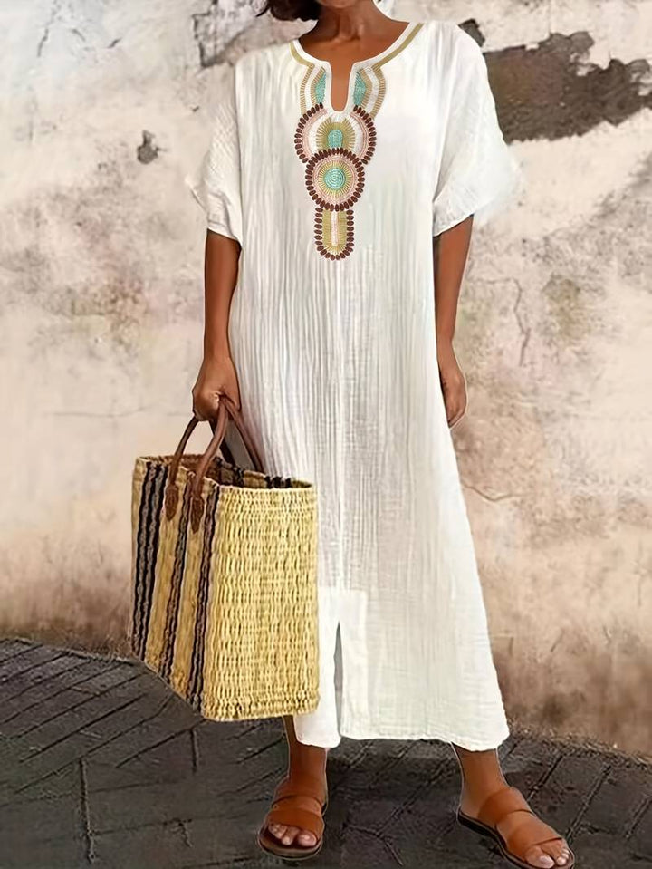 Demi™ - Boho Maxi Split Kleid mit Ausschnitt