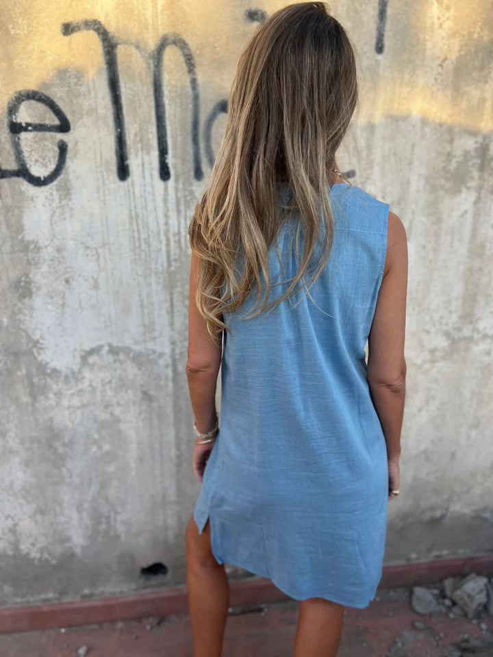 Macy™ - Bequemes Baumwoll- und Leinen-Sommerkleid