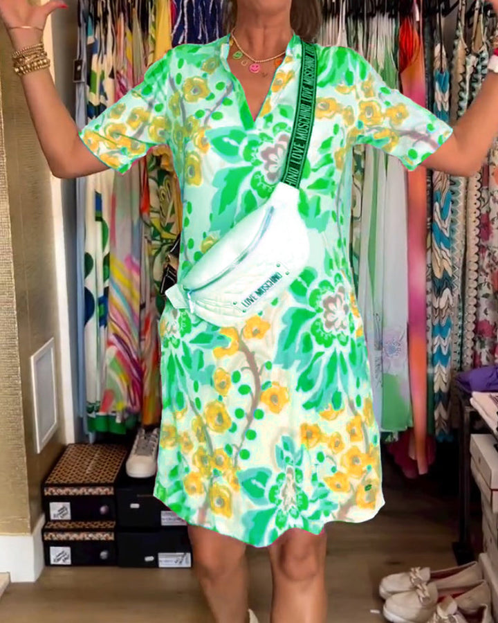 Federica™ - Kleid mit kurzen Ärmeln und floralem Druck