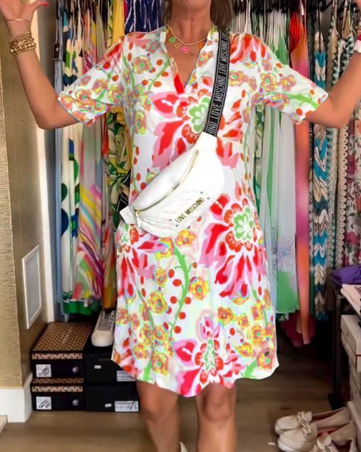 Federica™ - Kleid mit kurzen Ärmeln und floralem Druck