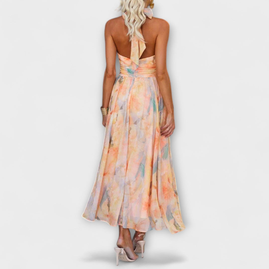 Dana™ – Aquarell Halter Maxi Kleid