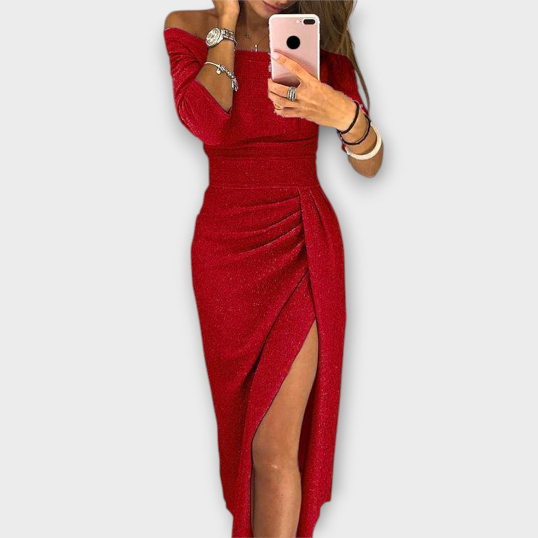 Lena™ - Elegantes Off-Shoulder Kleid