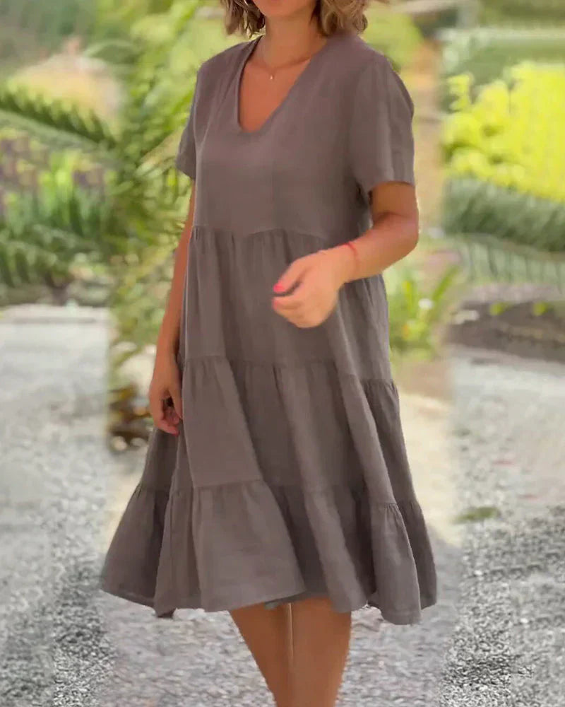 Zoey™ - Lässiges Sommer V-Ausschnitt Kleid