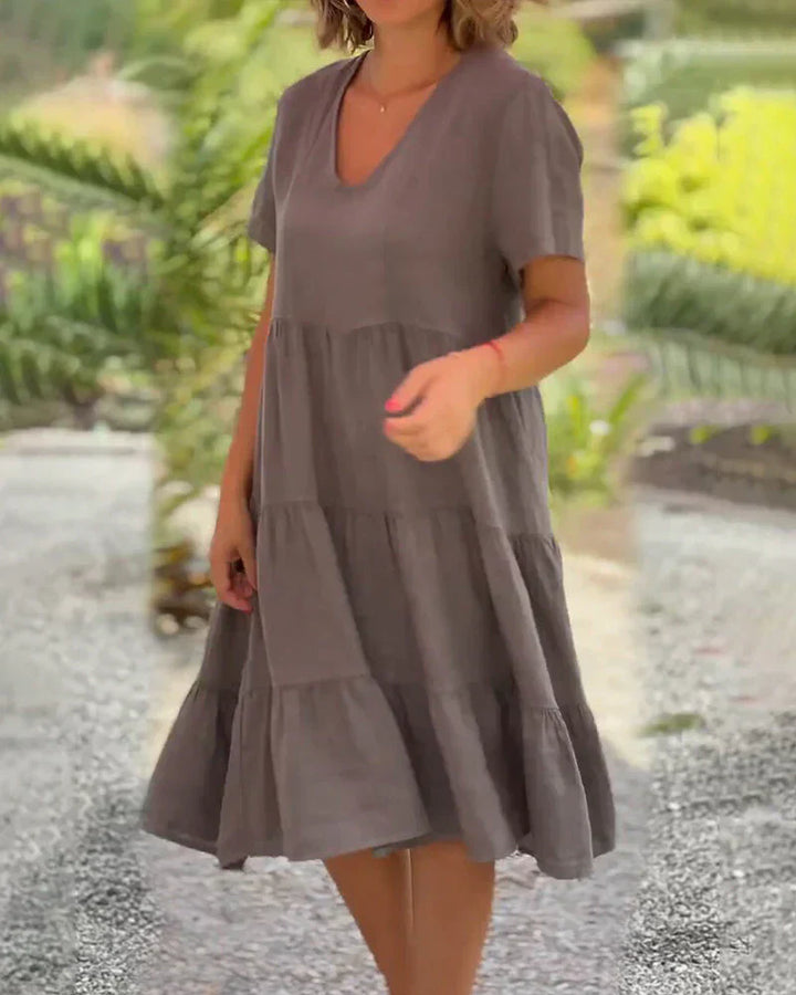 Zoey™ - Lässiges Sommer V-Ausschnitt Kleid