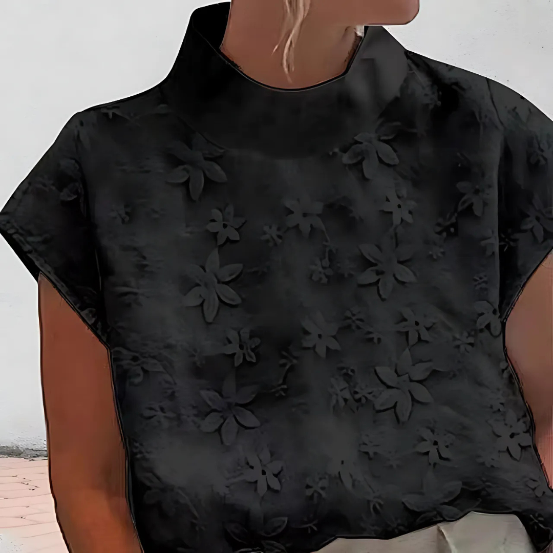 Doutzen™ - Damenbluse mit Spitzenbesatz und halblangen Ärmeln