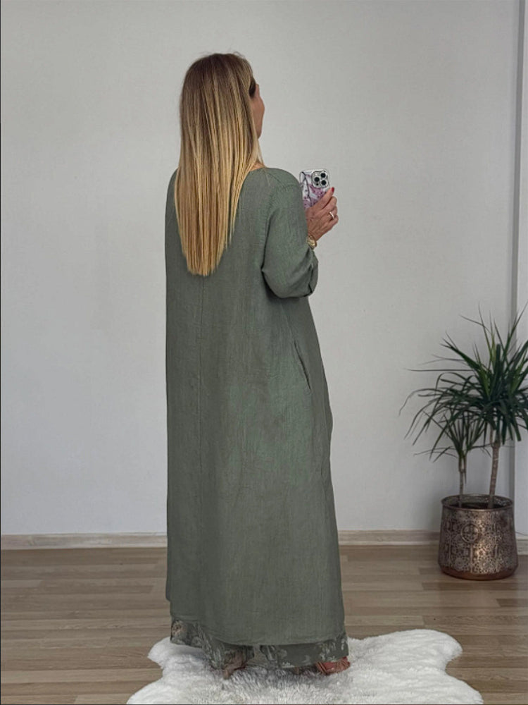 Regina™ – Elegantes Casual Baumwoll und Leinen-Set