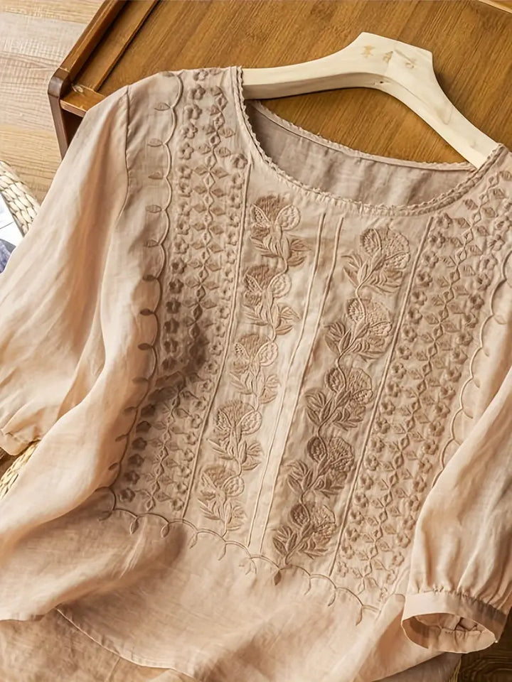 Josie™ - Frauen Bestickte Bluse