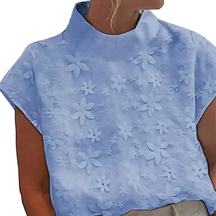 Doutzen™ - Damenbluse mit Spitzenbesatz und halblangen Ärmeln