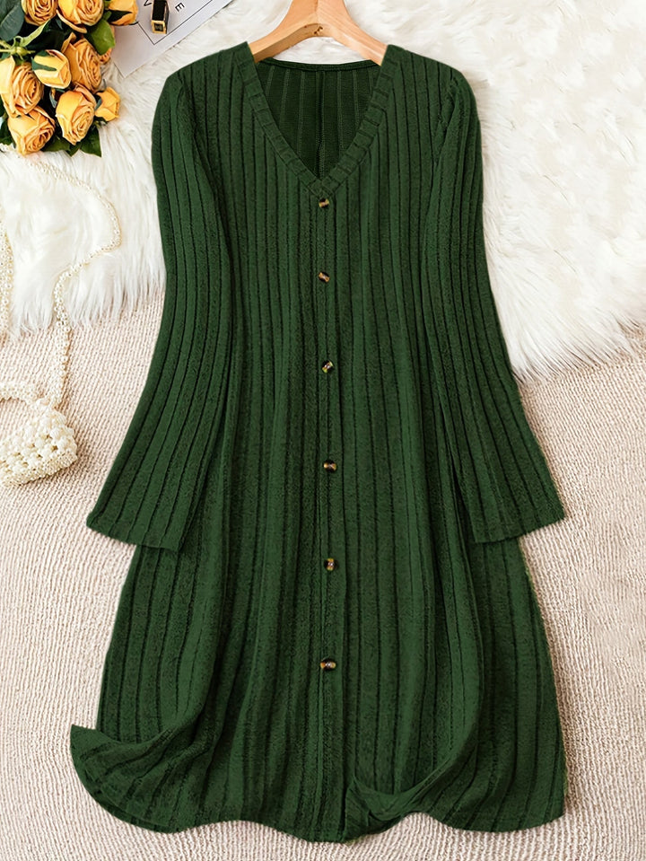 Madelyn™ - Zeitloses Plus-Size Rippknopfkleid