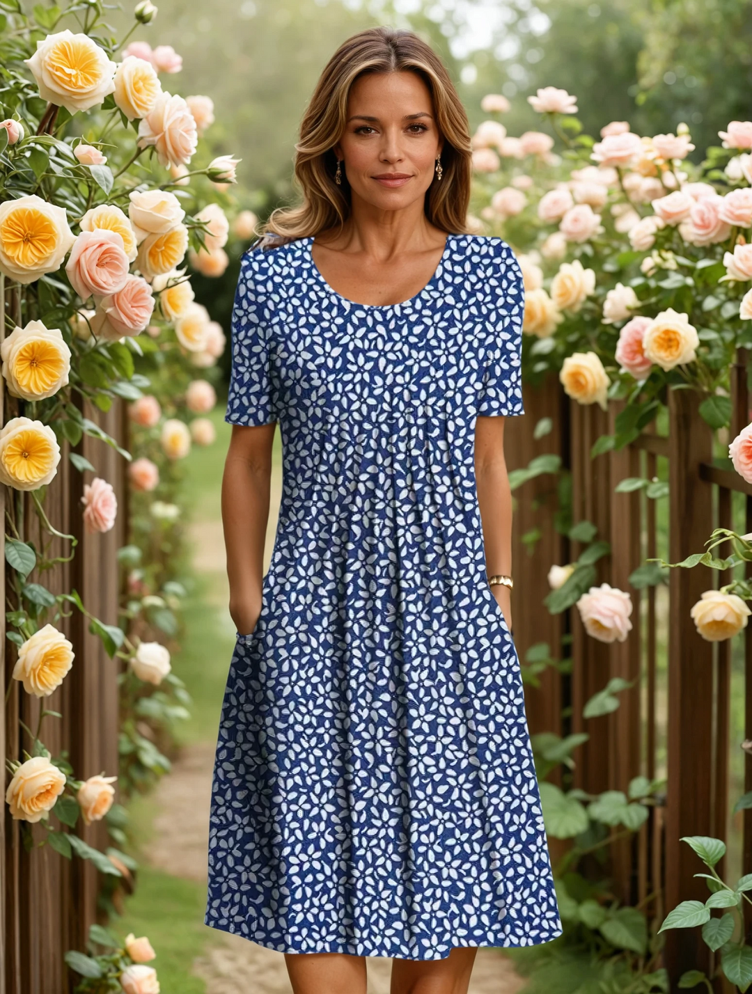BROOKE – FLORAL GARDEN MIDI-KLEID
