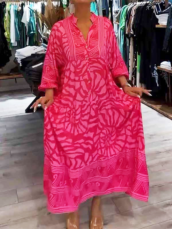 Mira | V-Ausschnitt Gedrucktes Kleid (Fast ausverkauft)