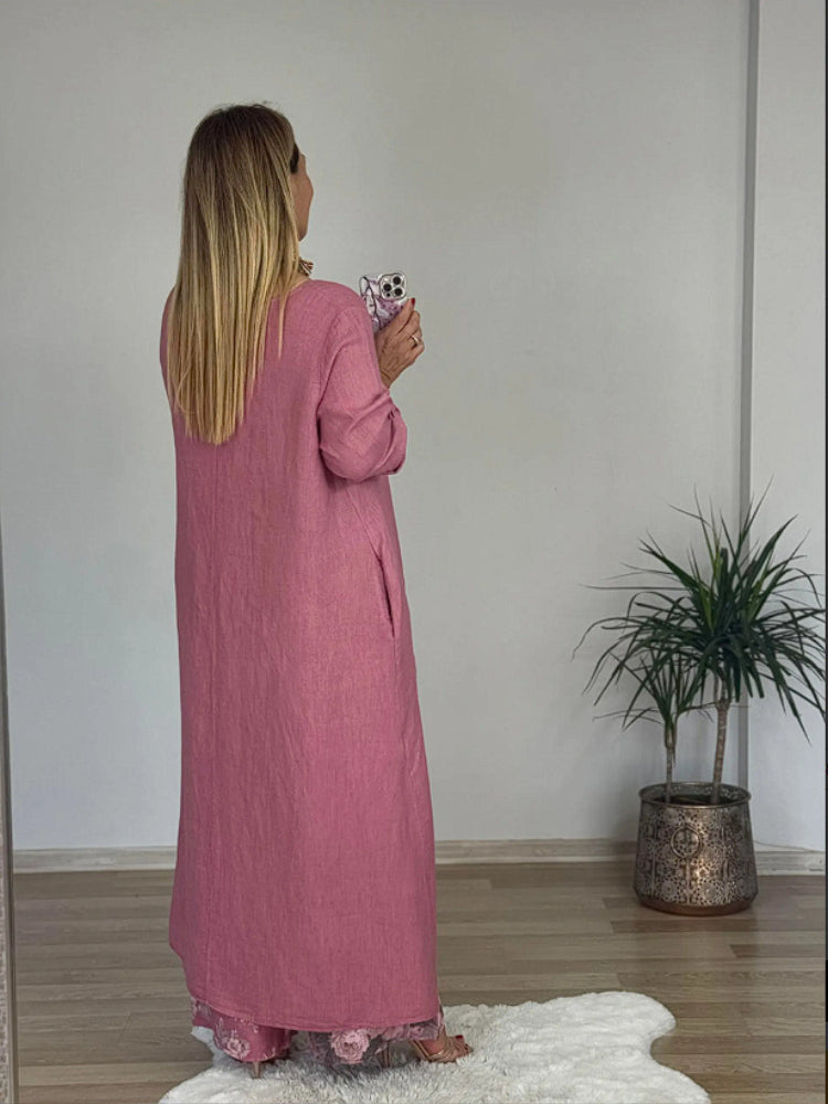 Regina™ – Elegantes Casual Baumwoll und Leinen-Set