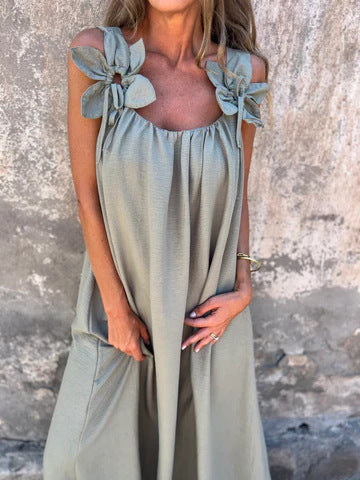 Stacey™ - Geblümtes Kleid mit U-förmigem Ausschnitt