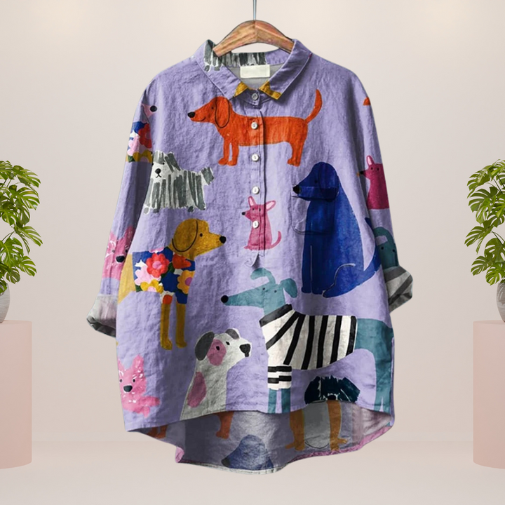 Freya™ - Trendy Modisches Print Kunst Shirt