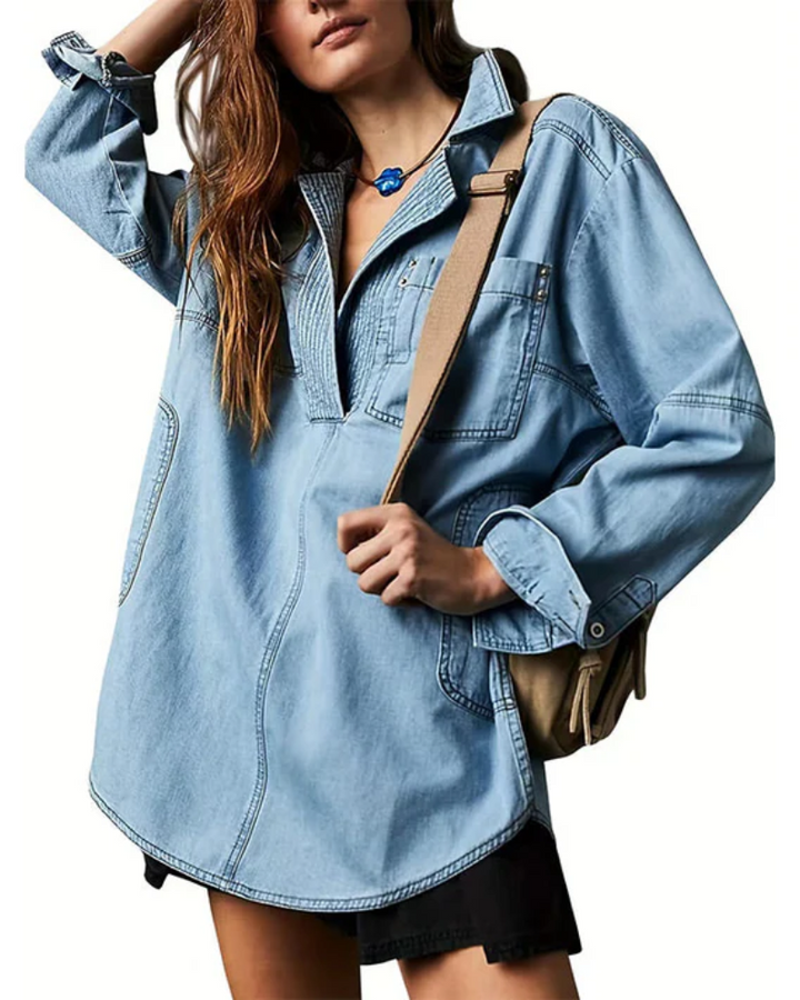 Micah™ - Oversized Denim Pullover