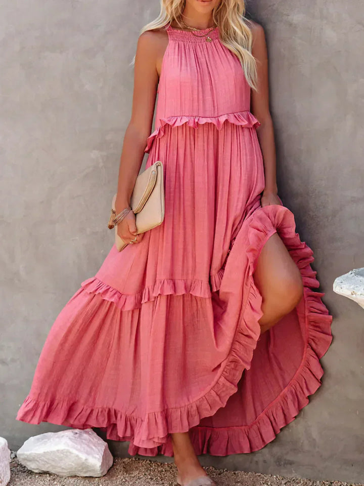 Emilia™ - Halter Ruffle Maxi Kleid