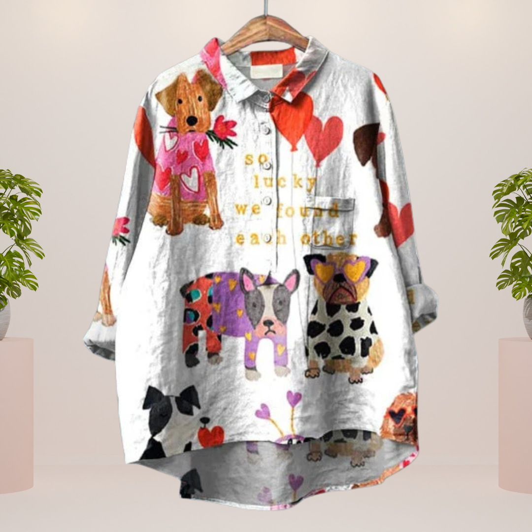 Freya™ - Trendy Modisches Print Kunst Shirt