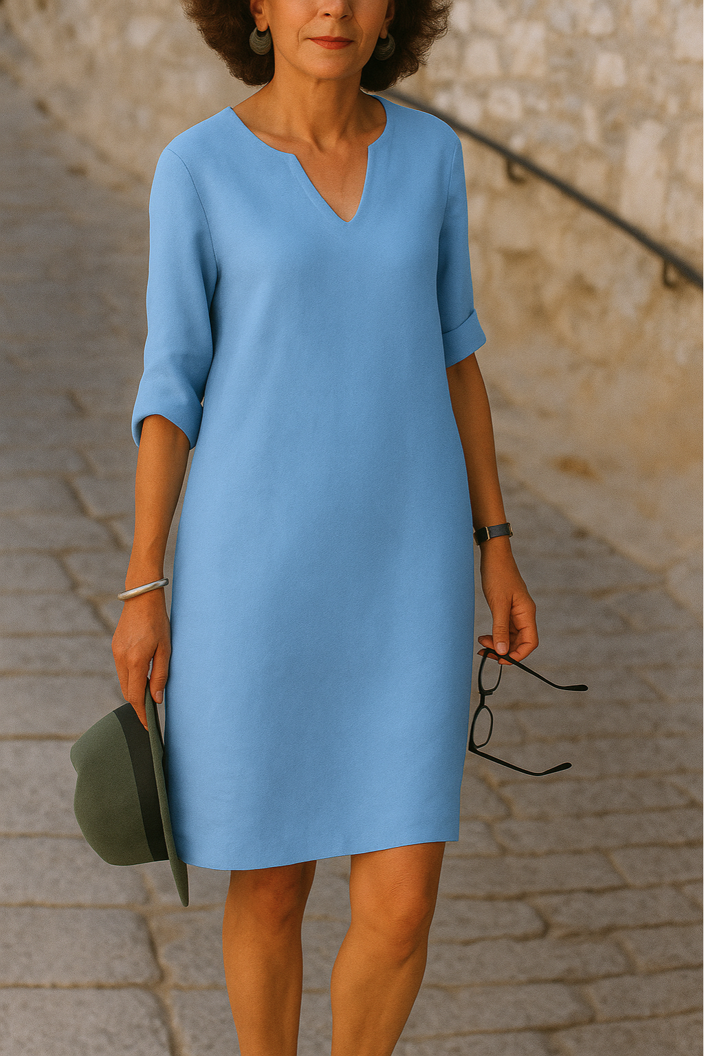 Elvy™ - Elegantes V-Ausschnitt Kleid