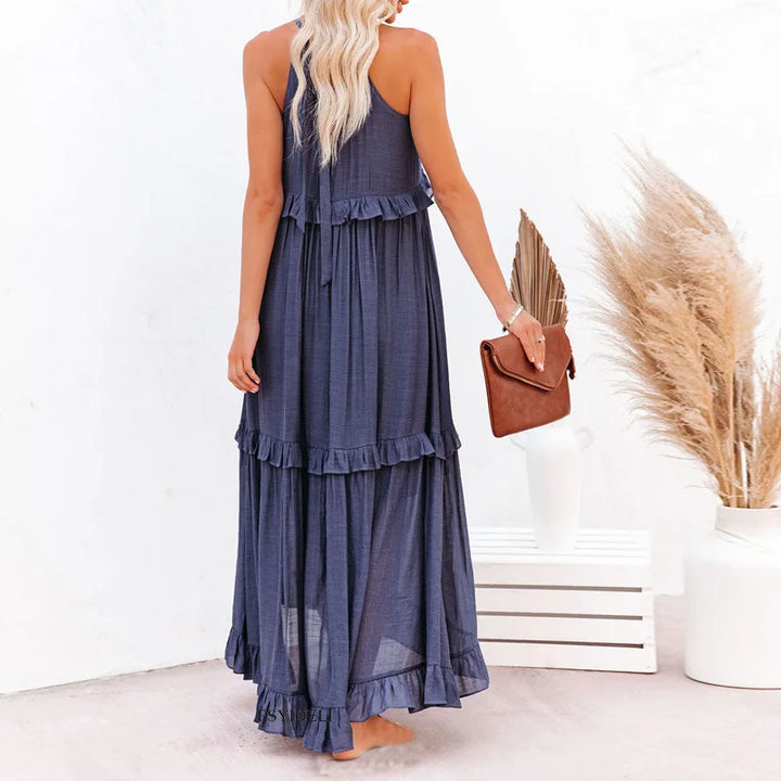 Emilia™ - Halter Ruffle Maxi Kleid