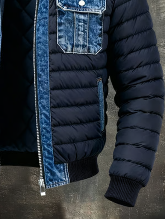 JAMES – GESTEPPTE DENIM-HYBRID-PUFFERJACKE