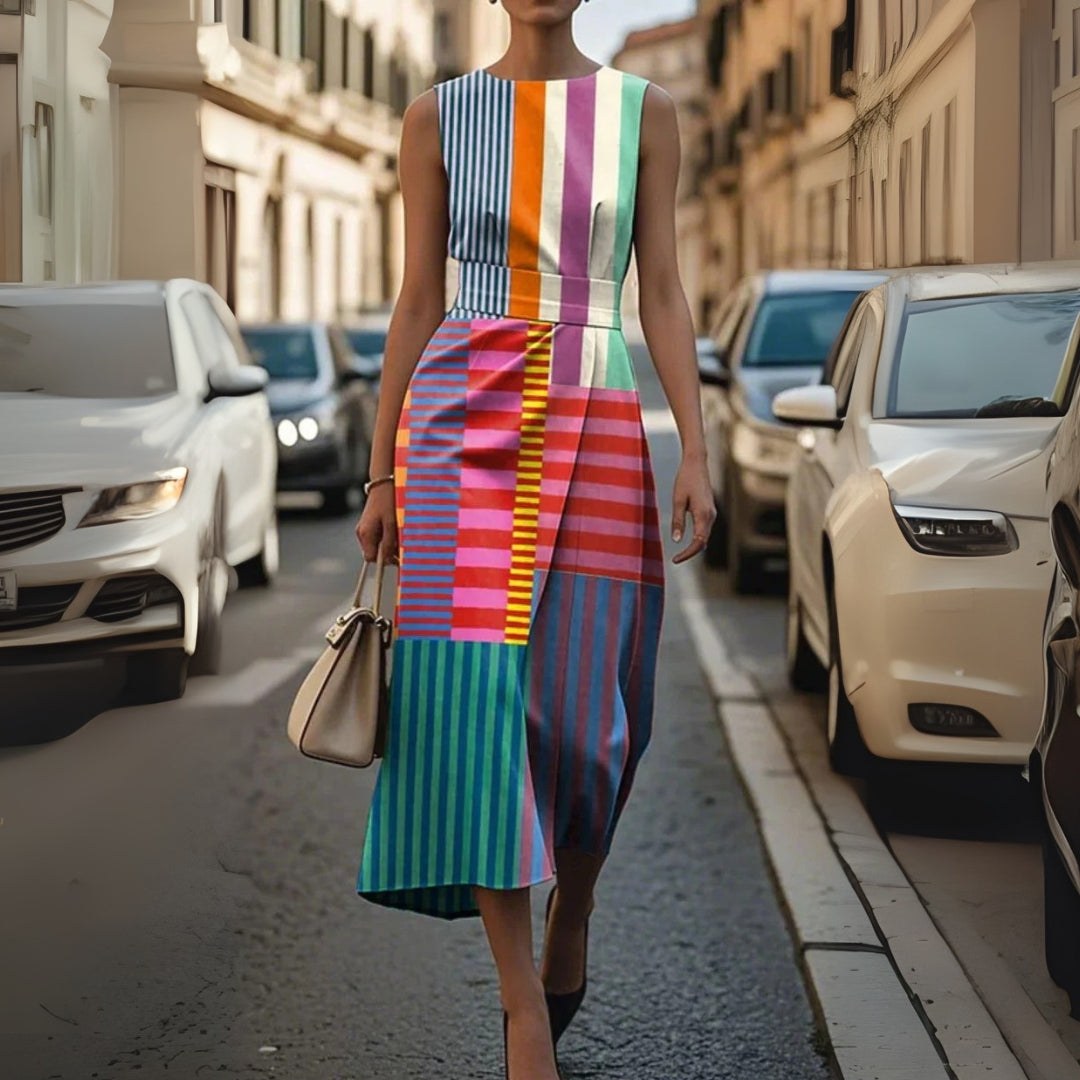 CELINE – ELEGANTES GEOMETRISCHES DRAPIERTES KLEID