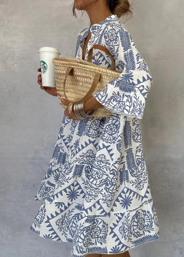 Evie™ – Trendy V-Ausschnitt Mini-Kleid