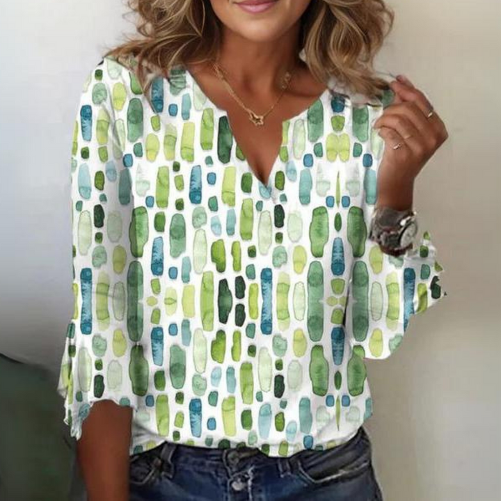 Julia™ - Geometrisch Bedruckte Lockere Bluse