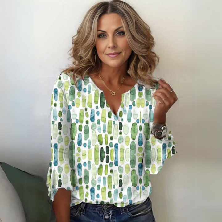 Julia™ - Geometrisch Bedruckte Lockere Bluse