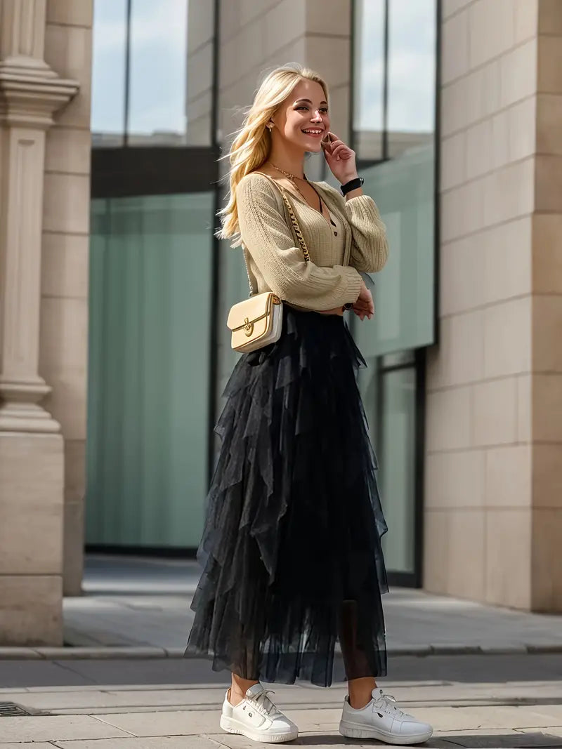 Cecil™ - Stilvoller Mesh-Layered Tutu-Rock