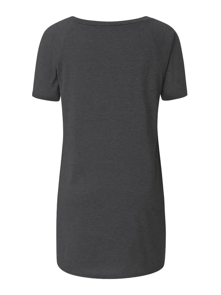 Faye™ - Lässiges Longline Crew Neck T-Shirt