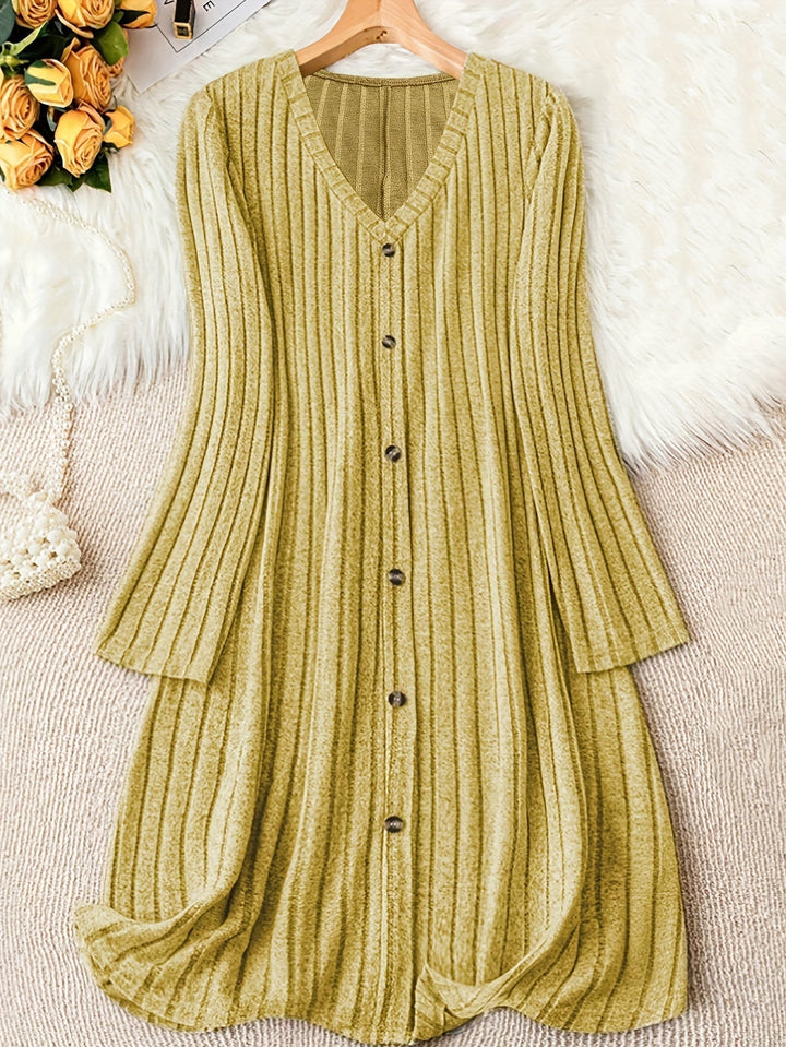 Madelyn™ - Zeitloses Plus-Size Rippknopfkleid