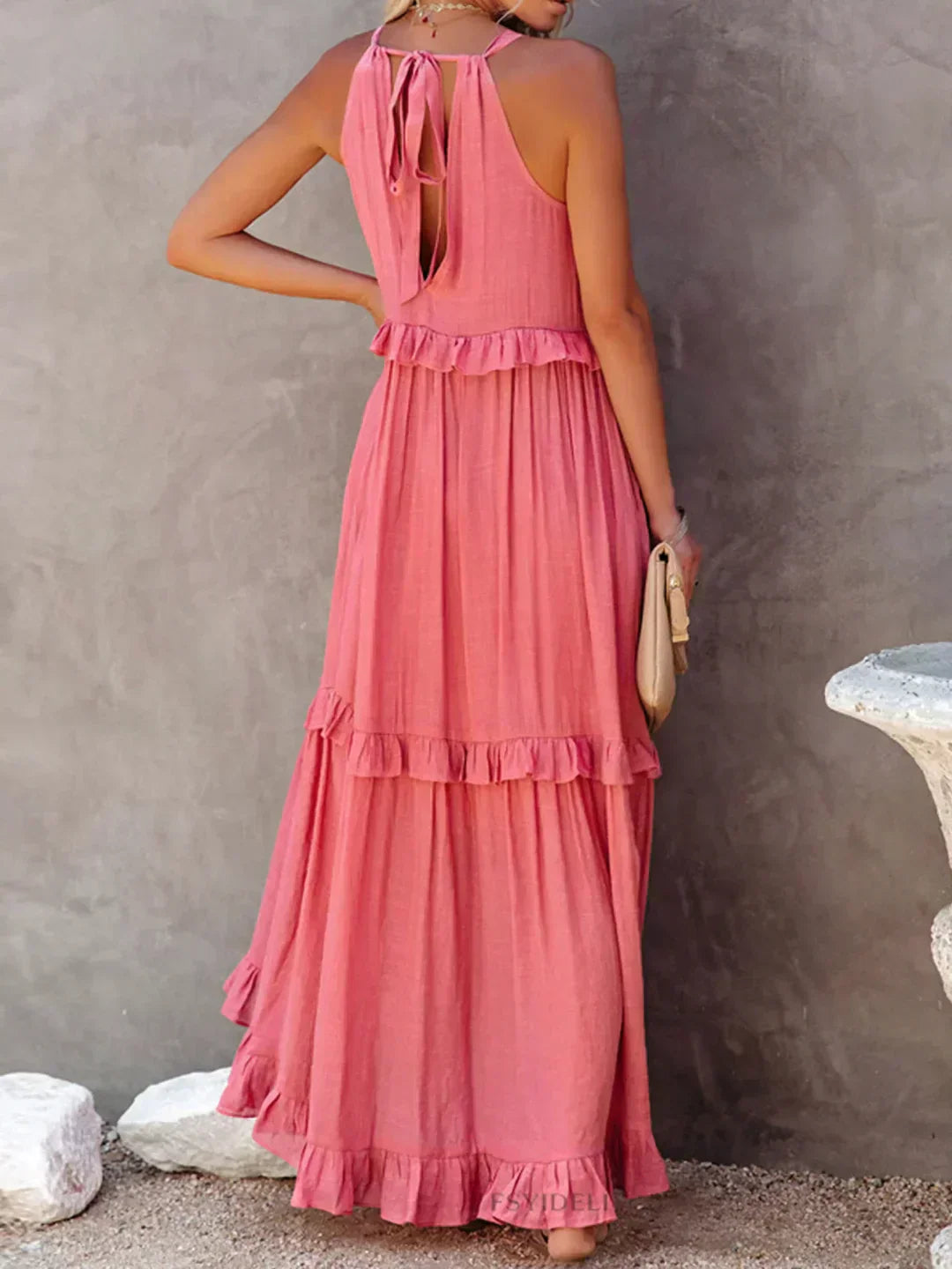 Emilia™ - Halter Ruffle Maxi Kleid