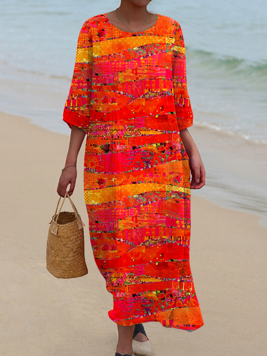 Heidi™ – Vintage Kunstdruck Casual Baumwolle und Leinen